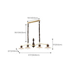 Nordic Brown Adjustable Length Island Pendant Light for Kitchen