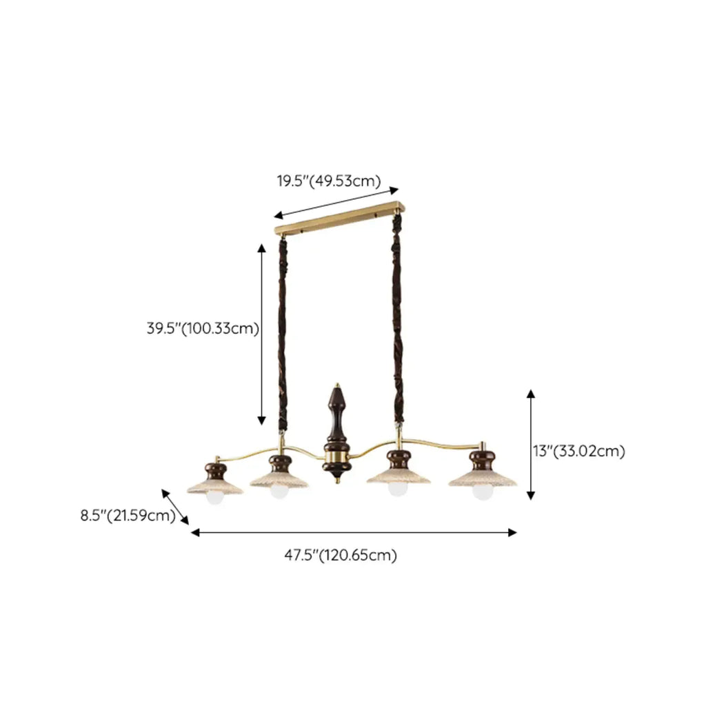 Nordic Brown Adjustable Length Island Pendant Light for Kitchen