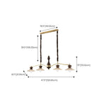 Nordic Brown Adjustable Length Island Pendant Light for Kitchen