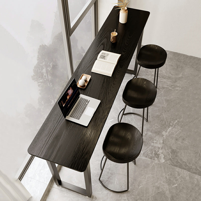 Elegant Black Long Bar Table for Home & Cafe Use