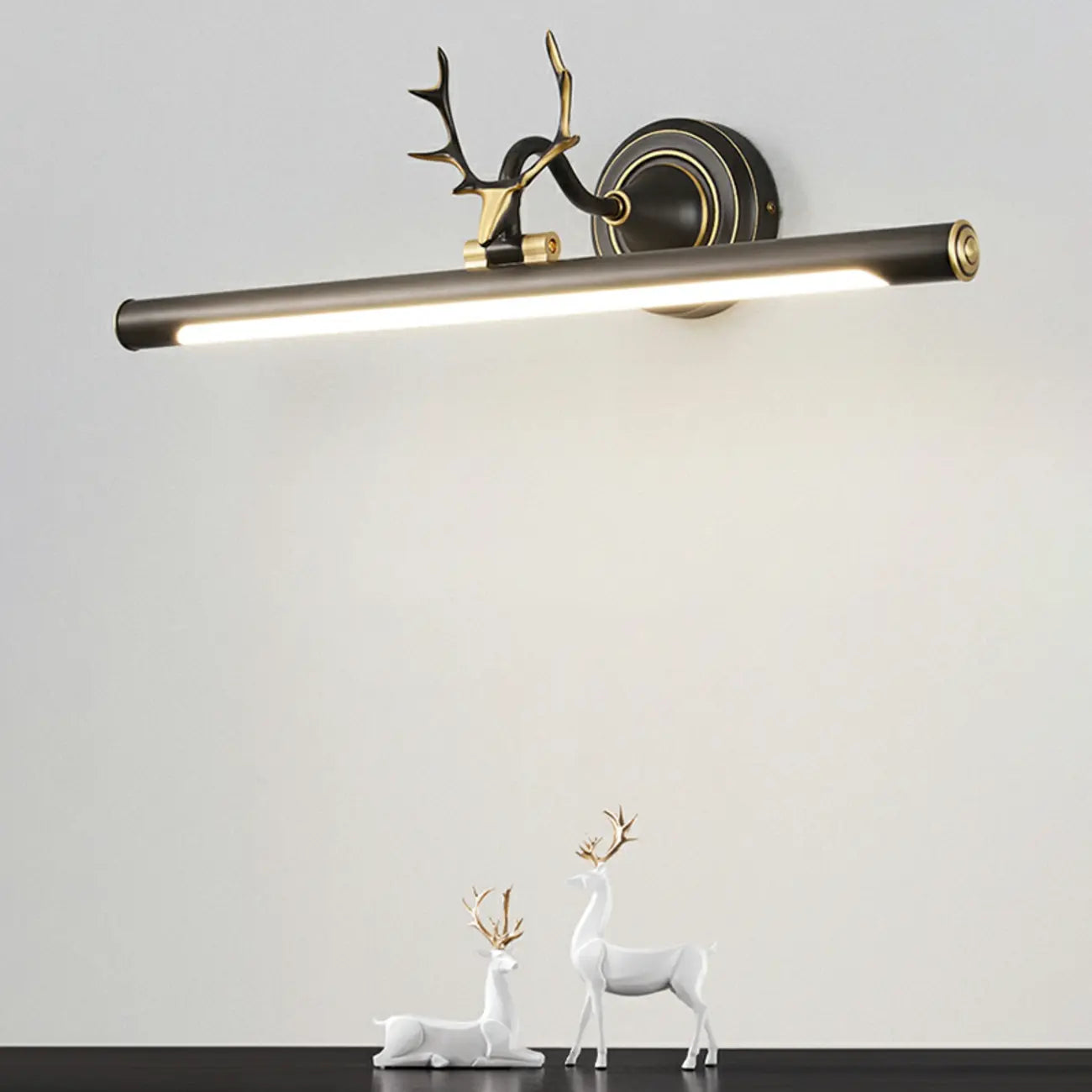 Durable Antler Tube LED Vanity Light with Acrylic Shade for Room