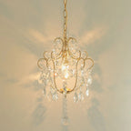 Elegant Gold Crystal Mini Kitchen Pendant Light Adjustable Chain