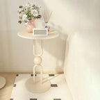 Living Room Glossy Black Metal Round Side Table