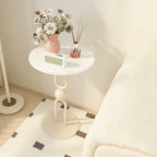 Living Room Glossy Black Metal Round Side Table