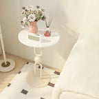 Living Room Glossy Black Metal Round Side Table