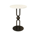 Living Room Glossy Black Metal Round Side Table