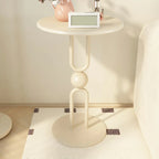 Living Room Glossy Black Metal Round Side Table