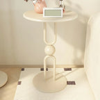 Living Room Glossy Black Metal Round Side Table