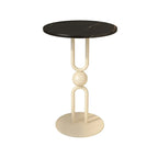 Living Room Glossy Black Metal Round Side Table