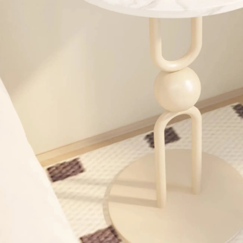 Living Room Glossy Black Metal Round Side Table