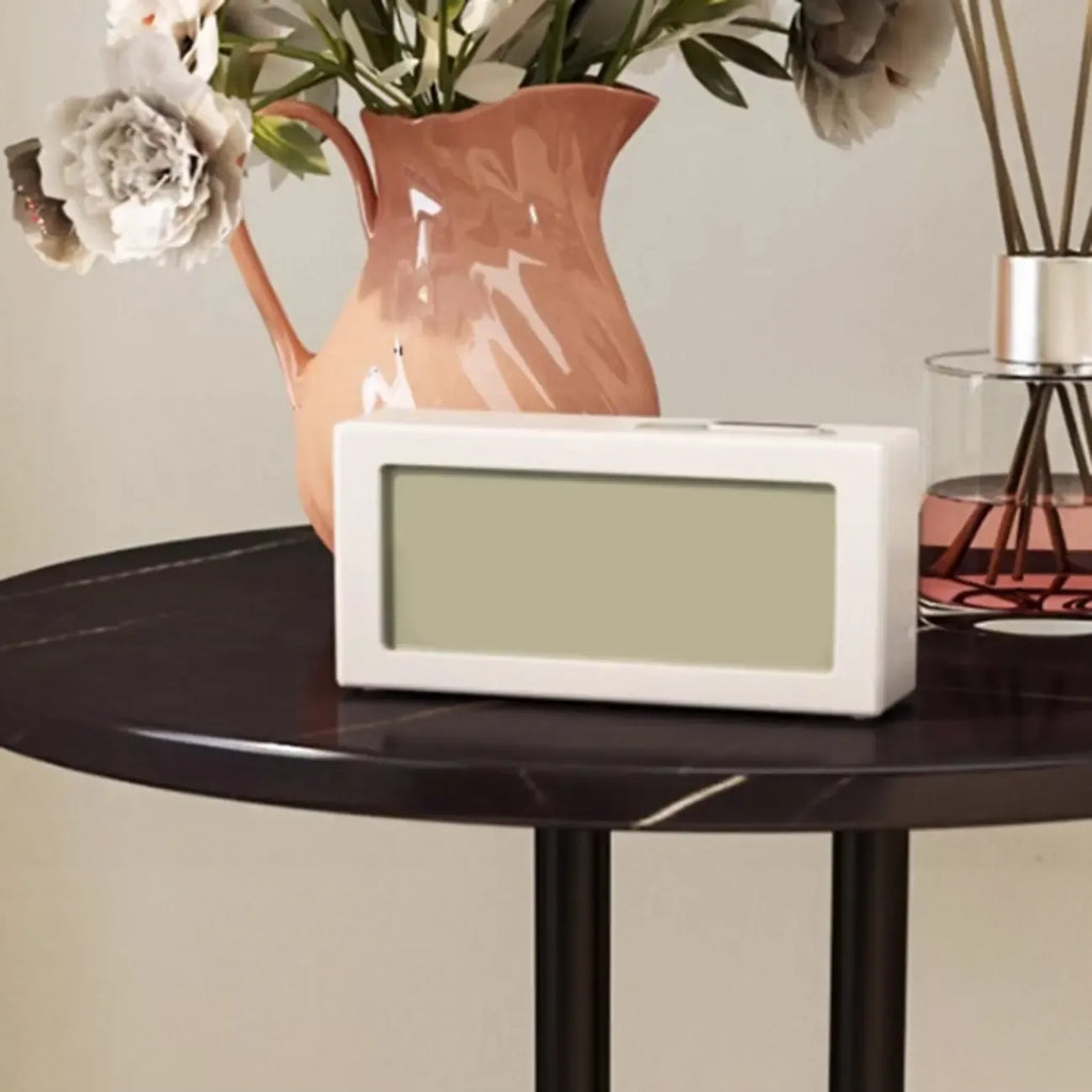 Living Room Glossy Black Metal Round Side Table