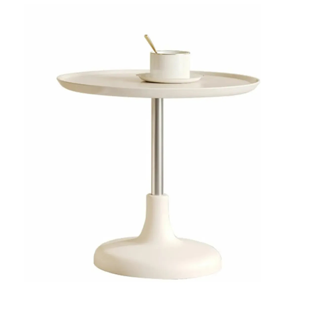 White Round Modern Wood Coffee Table with Storage
