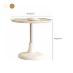 White Round Modern Wood Coffee Table with Storage