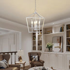 Industrial Adjustable Metal Lantern Caged Candelabra Chandelier