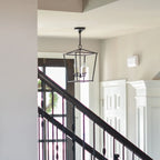 Industrial Adjustable Metal Lantern Caged Candelabra Chandelier