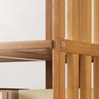 Brown Square Wooden Narrow Storage Corner Bookcase