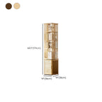 Brown Square Wooden Narrow Storage Corner Bookcase