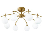 Classic Large Globe Glass Golden Semi Flush Mount Ceiling Light