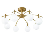 Classic Large Globe Glass Golden Semi Flush Mount Ceiling Light