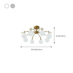Classic Large Globe Glass Golden Semi Flush Mount Ceiling Light