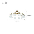 Classic Large Globe Glass Golden Semi Flush Mount Ceiling Light