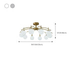 Classic Large Globe Glass Golden Semi Flush Mount Ceiling Light