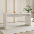 Minimalist White Terrazzo Marble Bar Tables for Kitchen