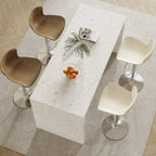Minimalist White Terrazzo Marble Bar Tables for Kitchen