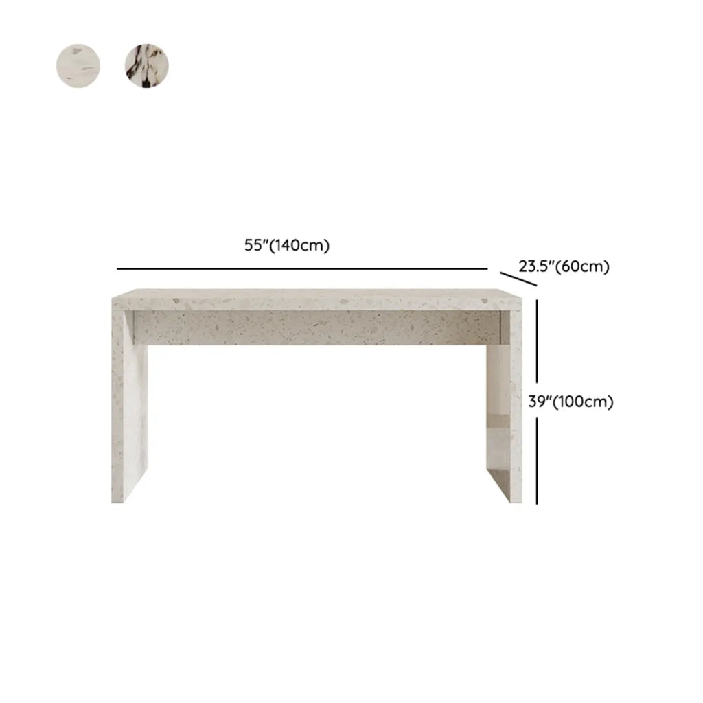 Minimalist White Terrazzo Marble Bar Tables for Kitchen