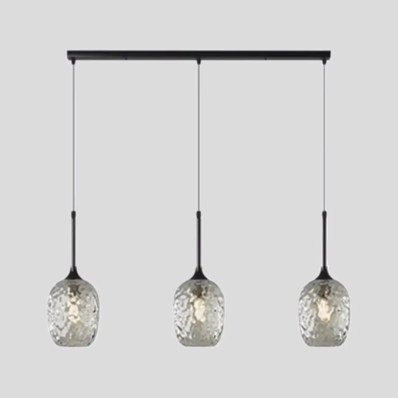 3-Light Glass Adjustable Pendant Lights for Kitchen