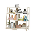 5-Tier Walnut Wooden Open Ladder Bookshelf