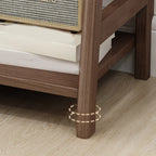 5-Tier Walnut Wooden Open Ladder Bookshelf