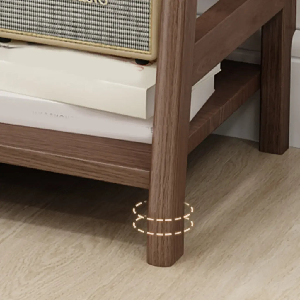 5-Tier Walnut Wooden Open Ladder Bookshelf