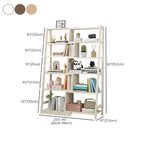 5-Tier Walnut Wooden Open Ladder Bookshelf