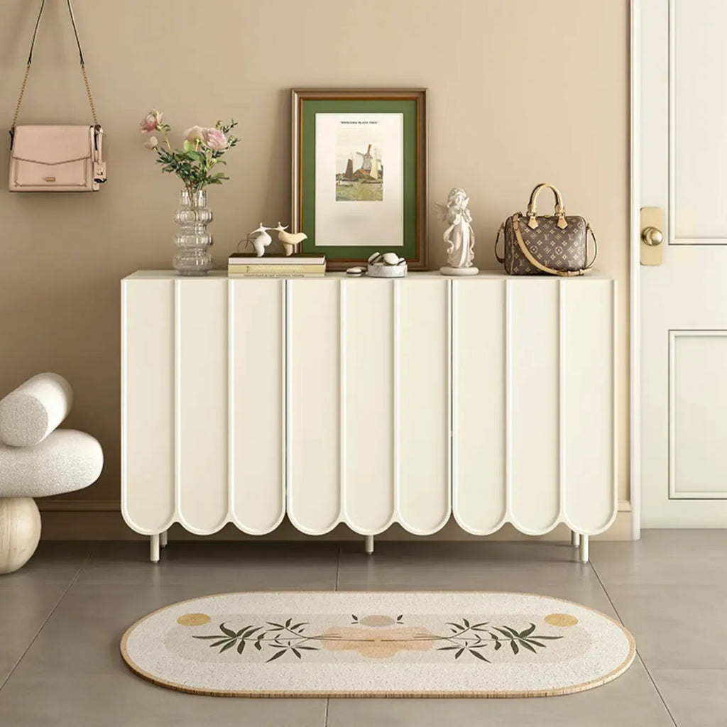 Modern Large beige Wooden Adjustable Entryway Shoe Cabinet