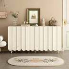 Modern Large beige Wooden Adjustable Entryway Shoe Cabinet