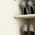Modern Large beige Wooden Adjustable Entryway Shoe Cabinet