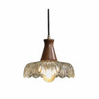 Adjustable Glass Flower Hanging Pendant Light for Living Room