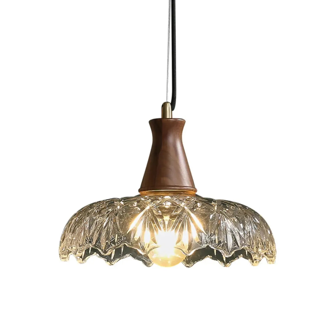 Adjustable Glass Flower Hanging Pendant Light for Living Room