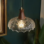 Adjustable Glass Flower Hanging Pendant Light for Living Room