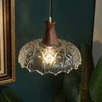Adjustable Glass Flower Hanging Pendant Light for Living Room