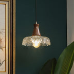 Adjustable Glass Flower Hanging Pendant Light for Living Room