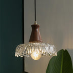 Adjustable Glass Flower Hanging Pendant Light for Living Room