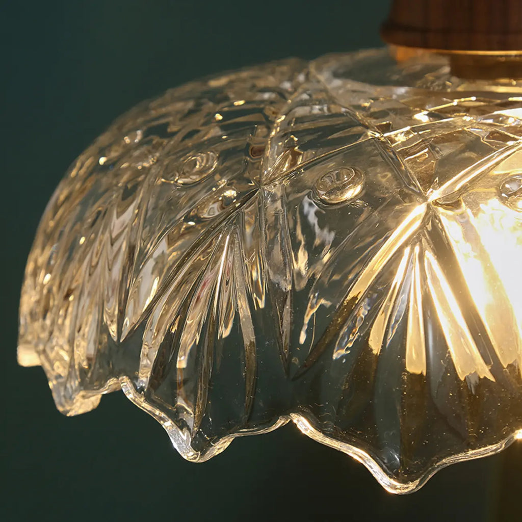 Adjustable Glass Flower Hanging Pendant Light for Living Room