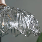 Adjustable Glass Flower Hanging Pendant Light for Living Room