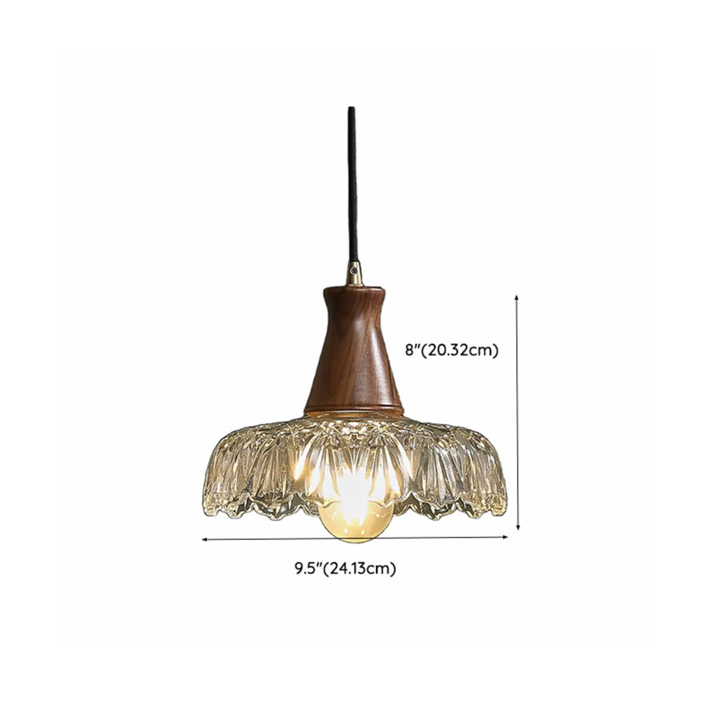 Adjustable Glass Flower Hanging Pendant Light for Living Room
