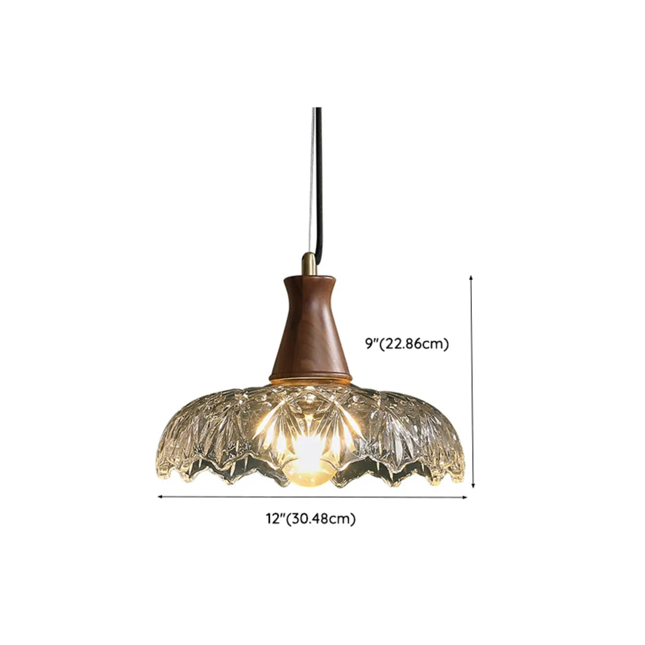 Adjustable Glass Flower Hanging Pendant Light for Living Room