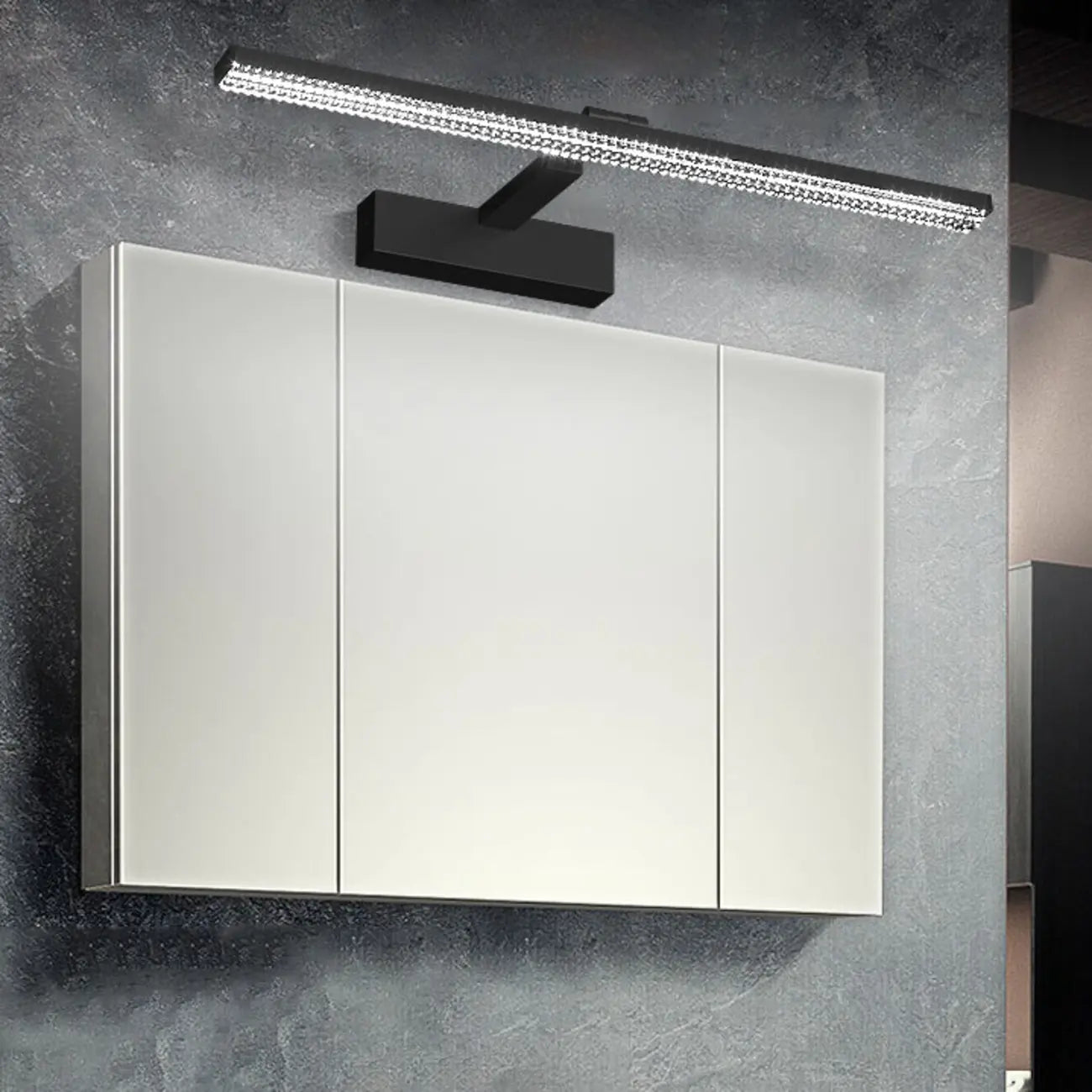 Elegant Black LED Vanity Light with Acrylic Shade for Bathroom