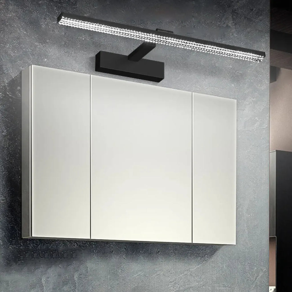 Elegant Black LED Vanity Light with Acrylic Shade for Bathroom