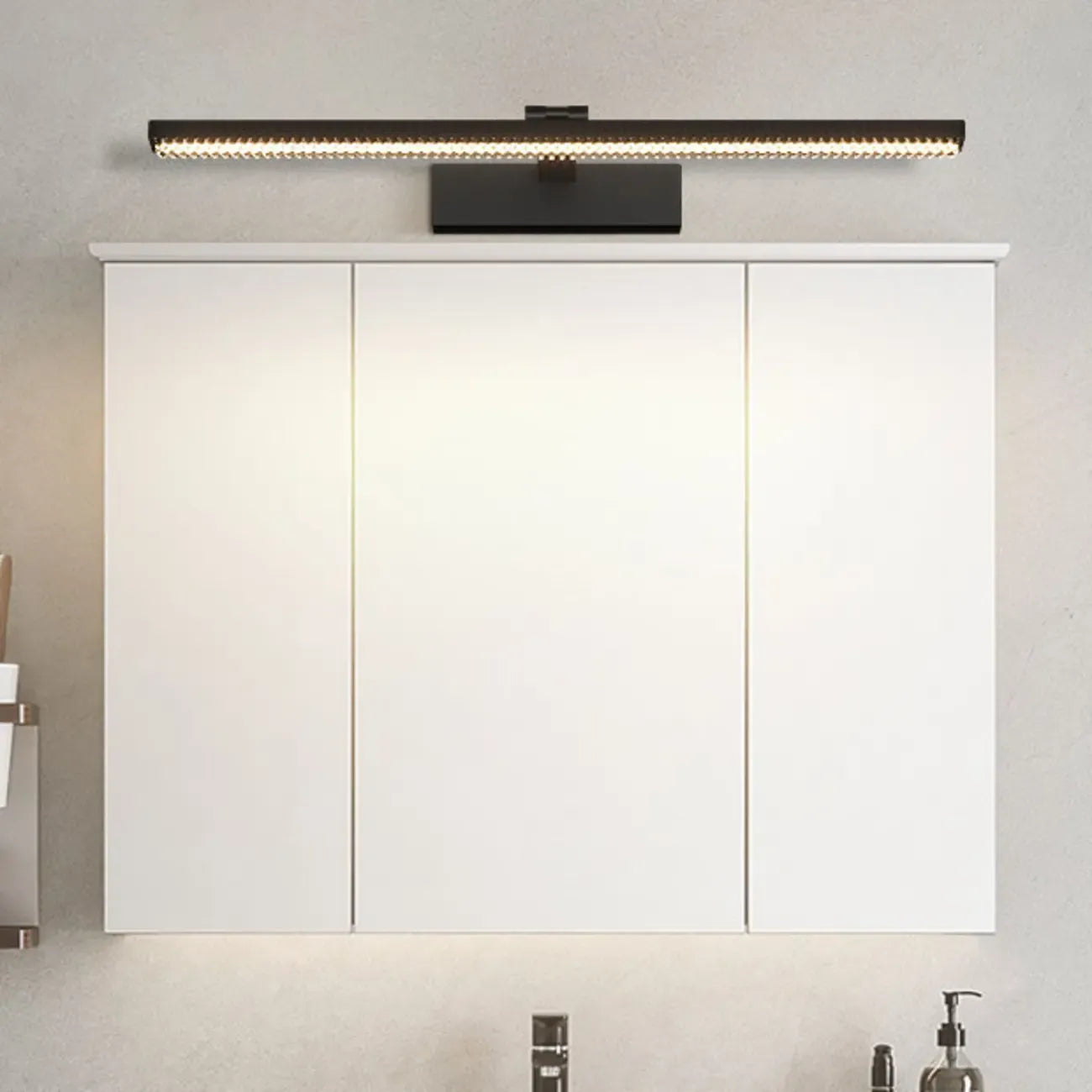 Elegant Black LED Vanity Light with Acrylic Shade for Bathroom